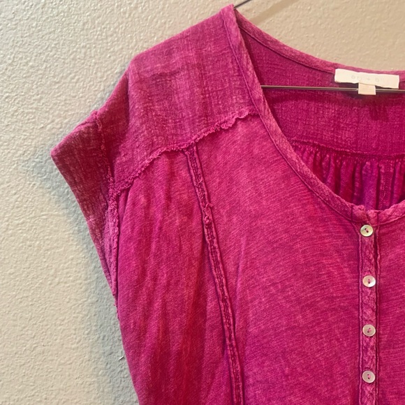 Anthropologie Eri & Ali Magenta Tunic Size Small - Picture 1 of 5
